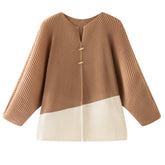 HEYFANCYSTYLE Japanese Pleat Plisse Blouse Elegant Two-Tone
